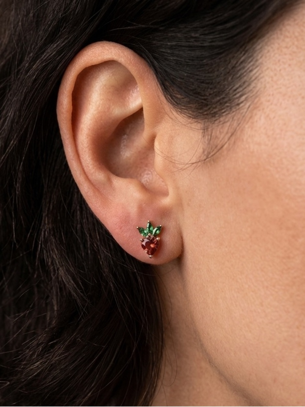 Petite Strawberries Stud Earrings